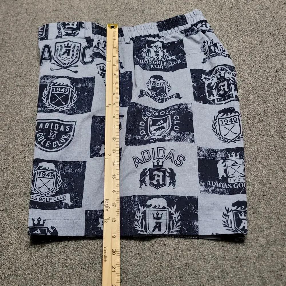 Adidas Golf Shorts Men 2XL XXL Blue Printed Shorts Sports Performance AOP Preppy